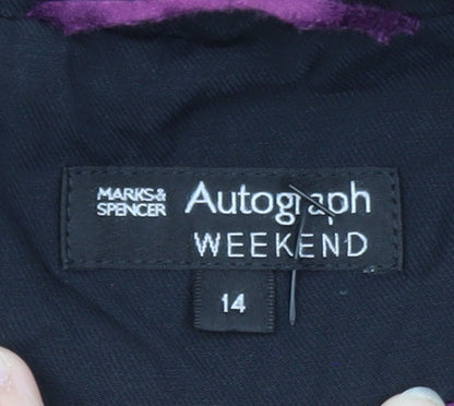 Marks and Spencer Autograph Women Black Size 14 Double Breasted Coat