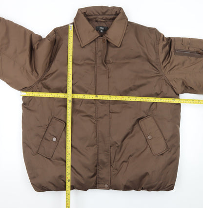 Next Women Brown Puffer Jacket Size 14 Insulated Winter Coat