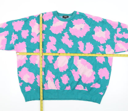 Simply Be Women's Multicoloured Animal Print Crew Neck Jumper Size 24