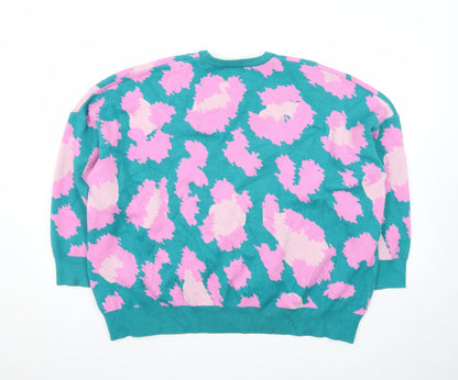 Simply Be Women's Multicoloured Animal Print Crew Neck Jumper Size 24
