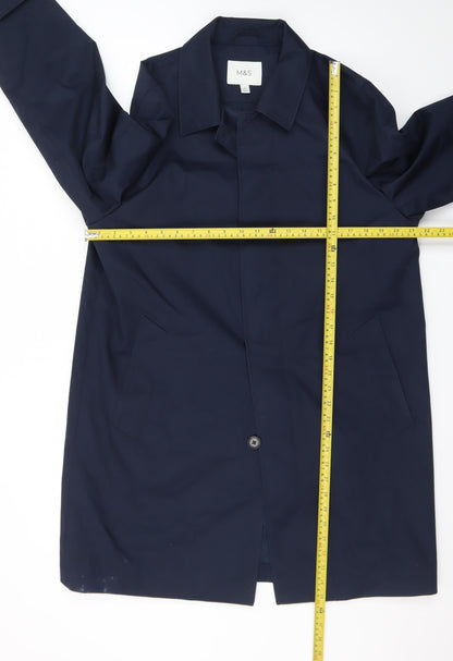 Marks and Spencer Women's Blue L Trench Coat Mid-Length Classic Style