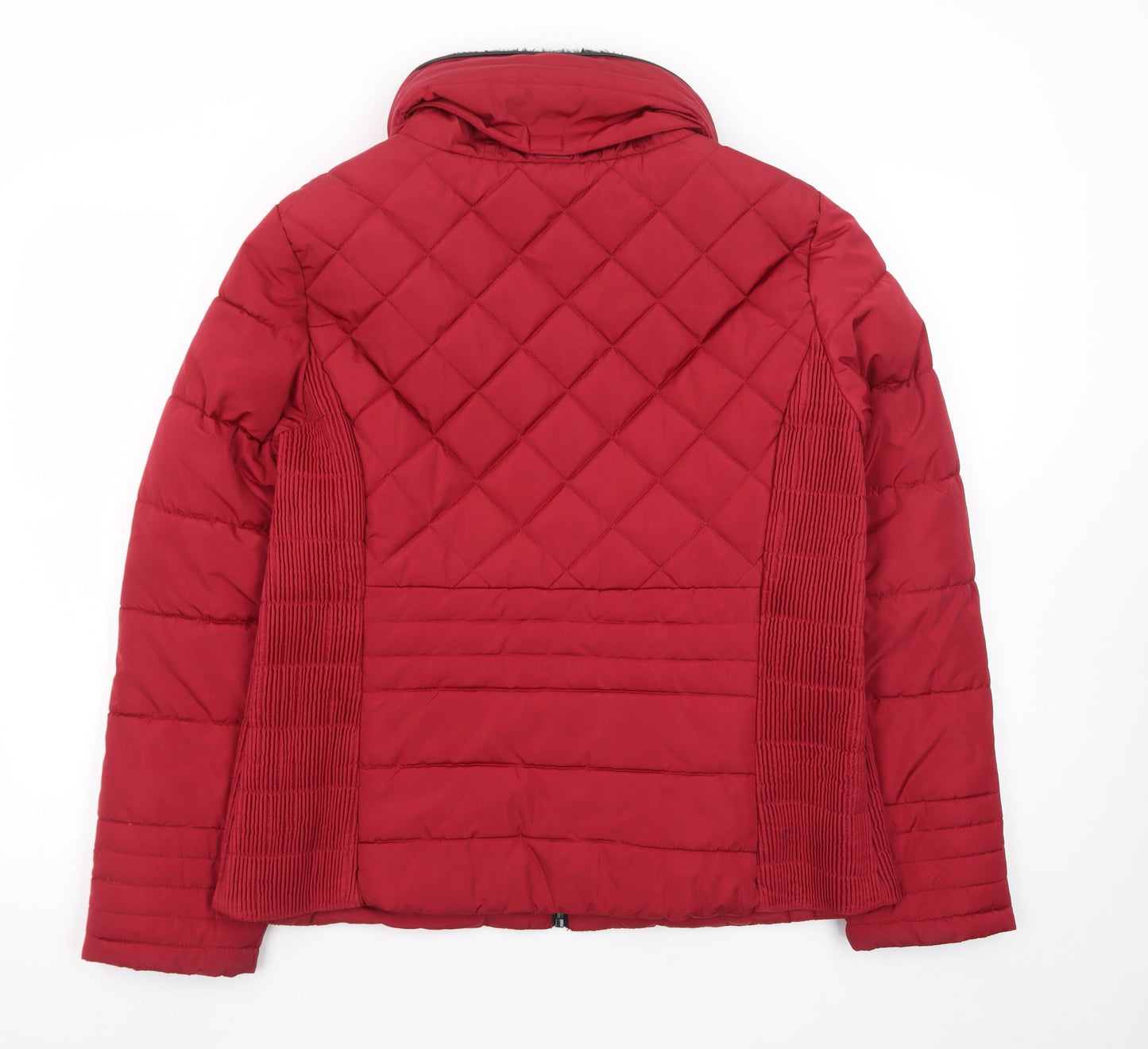 George Women's Red Quilted Full Zip Puffer Jacket Size 16