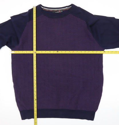 Colin Montgomerie Men's Purple 2XL Cotton Blend Crew Neck Jumper