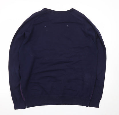 Colin Montgomerie Men's Purple 2XL Cotton Blend Crew Neck Jumper