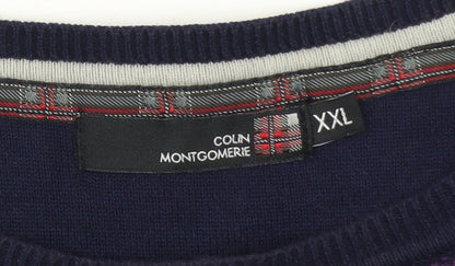 Colin Montgomerie Men's Purple 2XL Cotton Blend Crew Neck Jumper