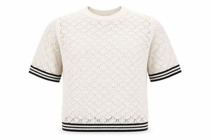 Marks & Spencer Men’s Ivory Open-Knit Cotton Short Sleeve Jumper M