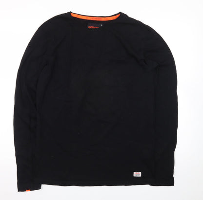 Superdry Mens Black Cotton Pullover Jumper Medium