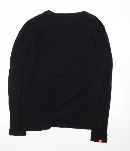 Superdry Mens Black Cotton Pullover Jumper Medium