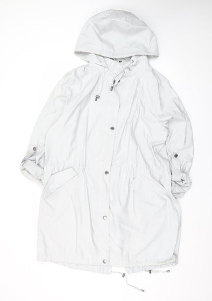 Four Seasons London Women's Grey Hooded Parka Coat L