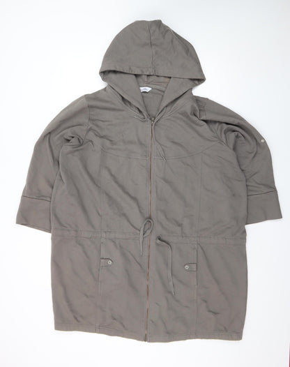 Union Blues Women's Grey Size 24 Full Zip Hooded Tunic Jacket