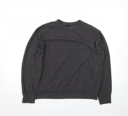 UNIQLO Men Grey Wool Blend Crew Neck Pullover Jumper XS