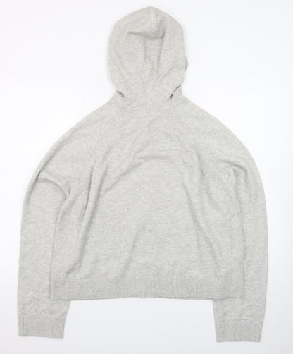 Marks and Spencer Women’s Grey Full Zip Hooded Knit Jumper Size L