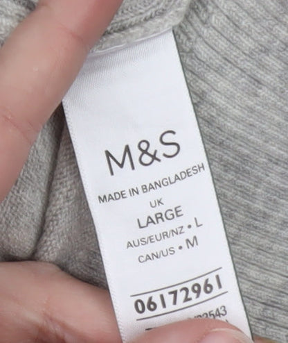 Marks and Spencer Women’s Grey Full Zip Hooded Knit Jumper Size L