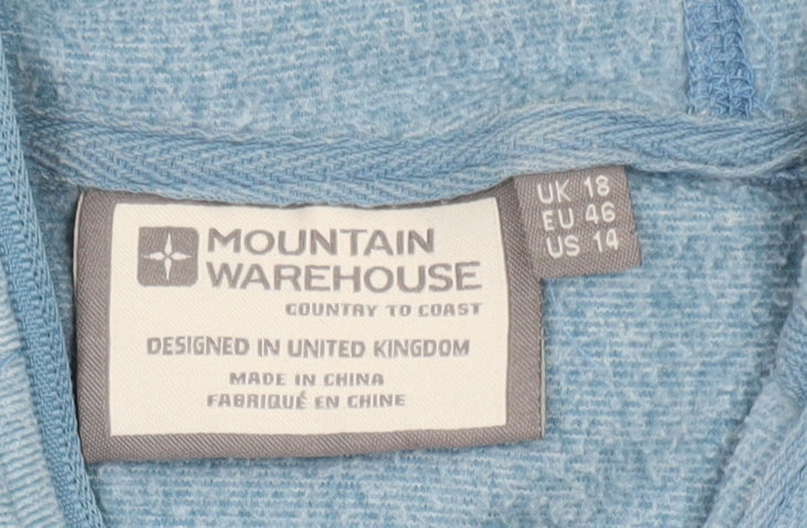 Mountain Warehouse Women Blue Full Zip Hoodie Size 18 Fleece