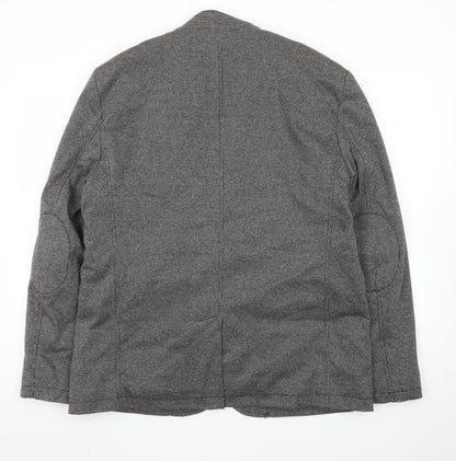ZARA Women Grey Check Wool Blend Blazer Jacket XL
