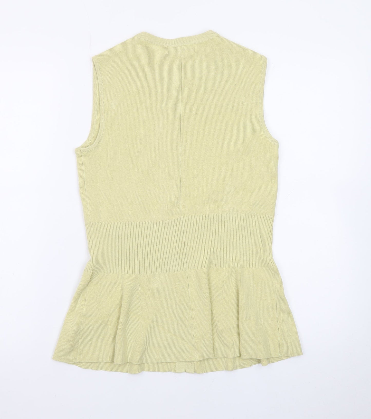 Marks and Spencer Women’s Yellow Sleeveless Knit Button Blouse Size S