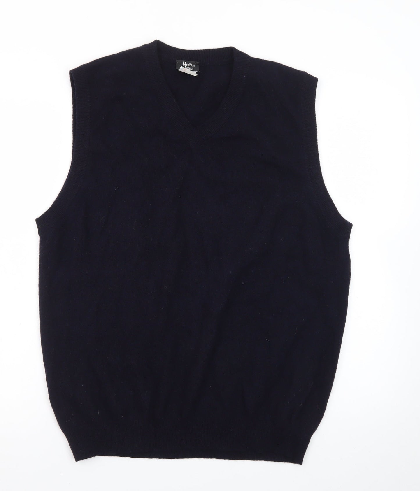 Marco Donati Men's Black Wool V-Neck Sleeveless Vest L