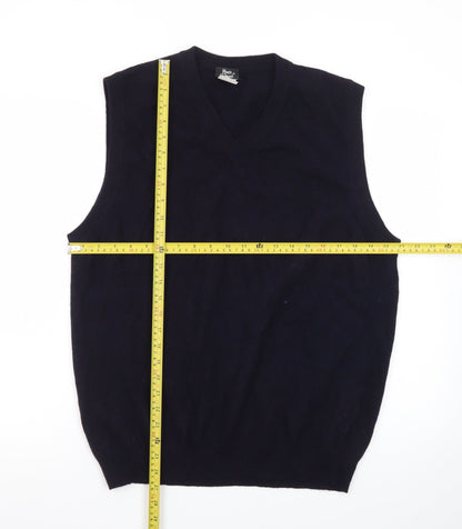 Marco Donati Men's Black Wool V-Neck Sleeveless Vest L