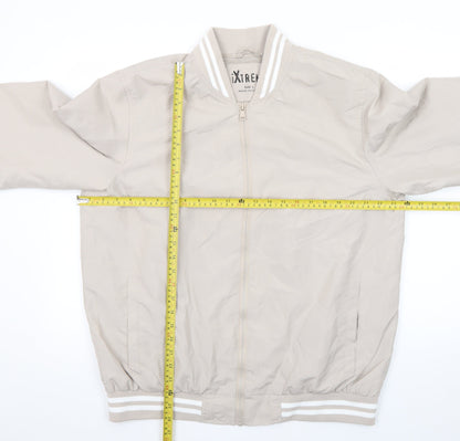 iXtreme Women Beige Bomber Jacket L Lightweight Casual Zip Up