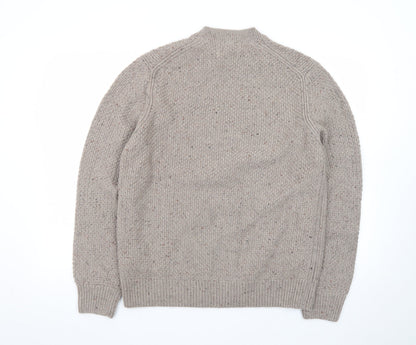 Marks and Spencer Men’s Beige Lambswool Blend Chunky Knit Jumper L