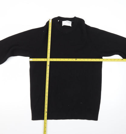 Selected Homme Men's Black Cotton Crew Neck Pullover Jumper Size M