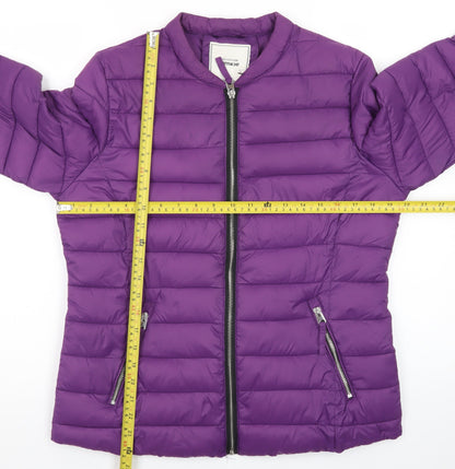 Pimkie Women's Purple Puffer Jacket Size L Quilted Casual Coat