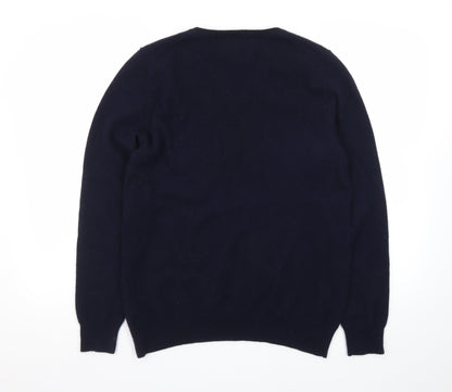 Marks and Spencer Autograph Men's Navy Cashmere V-Neck Jumper Size S