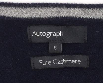 Marks and Spencer Autograph Men's Navy Cashmere V-Neck Jumper Size S
