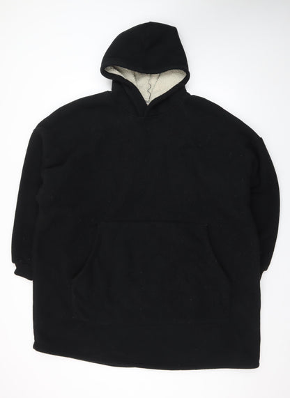 Mountain Warehouse Men Black Fleece Hooded Robe One Size Winter