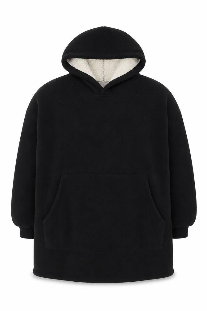 Mountain Warehouse Men Black Fleece Hooded Robe One Size Winter