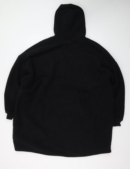 Mountain Warehouse Men Black Fleece Hooded Robe One Size Winter