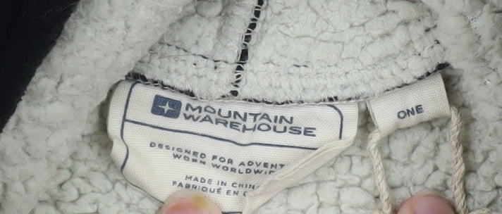 Mountain Warehouse Men Black Fleece Hooded Robe One Size Winter