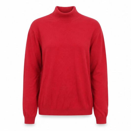 Talbots Women Red Roll Neck Cotton Pullover Jumper M