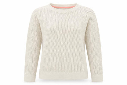 Crew Clothing Company Women Beige Cotton Chunky Knit Jumper Size 10