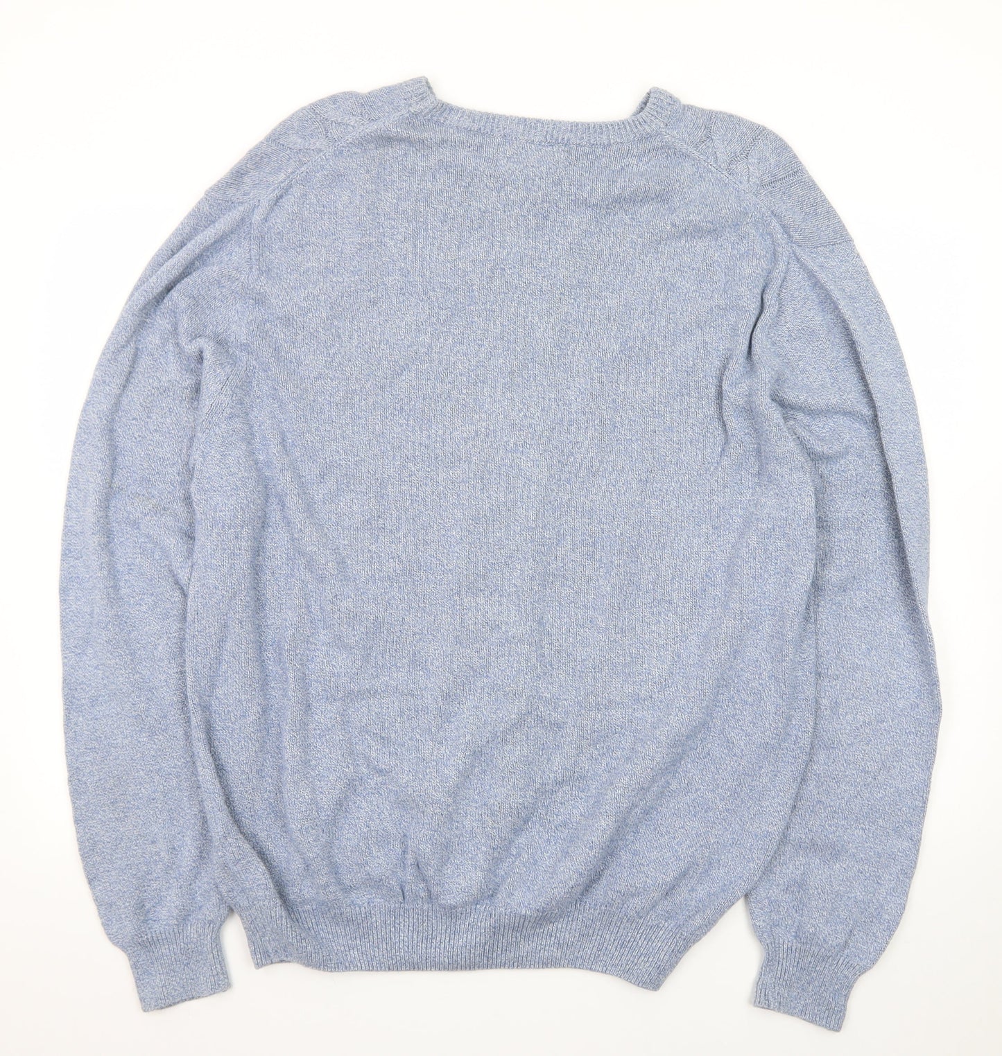 Lyle & Scott Men Blue XL Cable-Knit Cotton Crew Neck Jumper