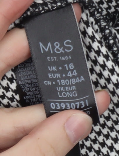Marks and Spencer Women’s Black Check Pencil Skirt Size 16