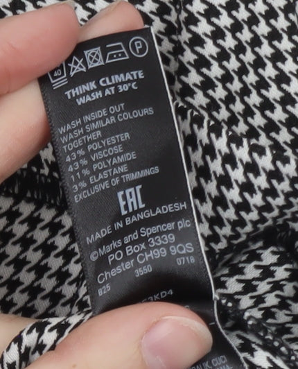 Marks and Spencer Women’s Black Check Pencil Skirt Size 16
