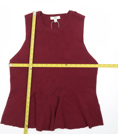 Marks and Spencer Womens Red Sleeveless Knit Tank Top XL