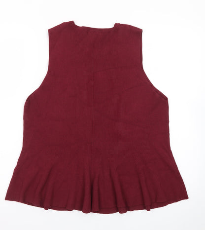 Marks and Spencer Womens Red Sleeveless Knit Tank Top XL