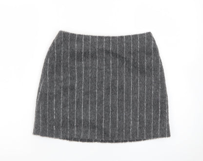 Marks and Spencer Women Grey Wool Tweed Short Pencil Skirt Size 8