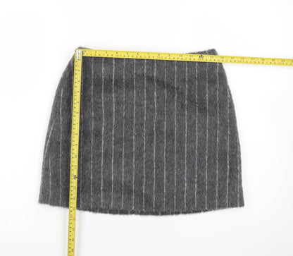 Marks and Spencer Women Grey Wool Tweed Short Pencil Skirt Size 8