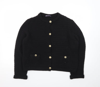 Marks and Spencer Women's Black Knit Button Cardigan Medium