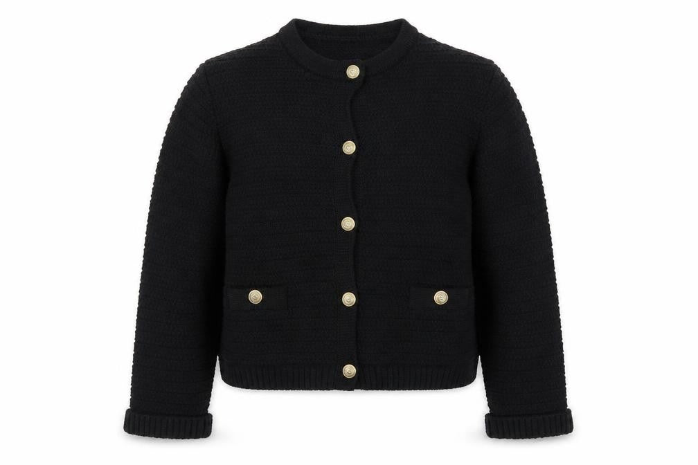 Marks and Spencer Women's Black Knit Button Cardigan Medium