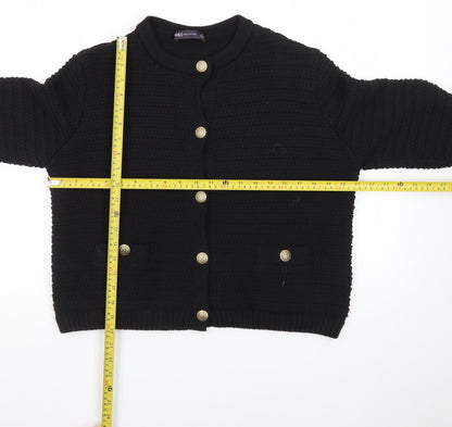 Marks and Spencer Women's Black Knit Button Cardigan Medium
