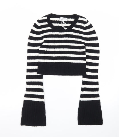 & Other Stories Women Black White Striped Rib-Knit Pullover Jumper S