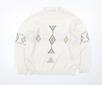 Marks and Spencer Women's Beige Aztec Knit Jumper Size M