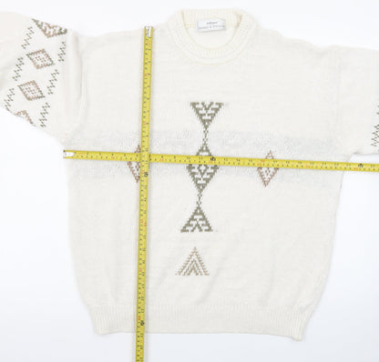 Marks and Spencer Women's Beige Aztec Knit Jumper Size M