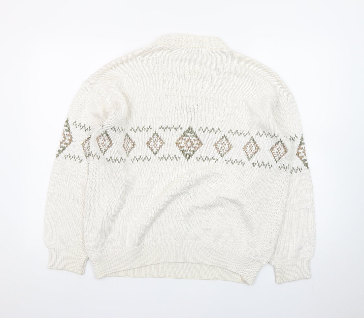 Marks and Spencer Women's Beige Aztec Knit Jumper Size M