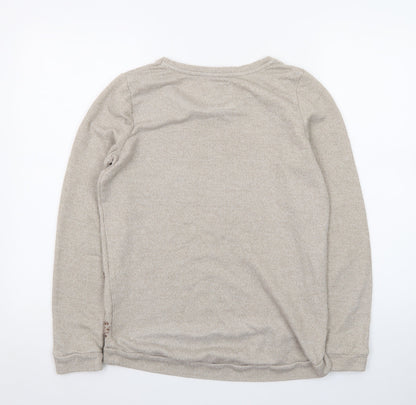 Next Women’s Beige Sequin Heart Knit Jumper Size 8