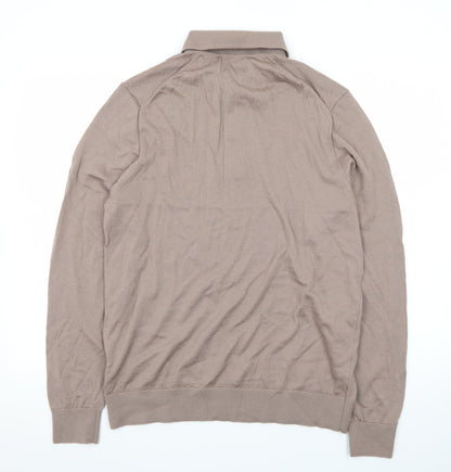 Marks and Spencer Men’s Beige Merino Henley Jumper L